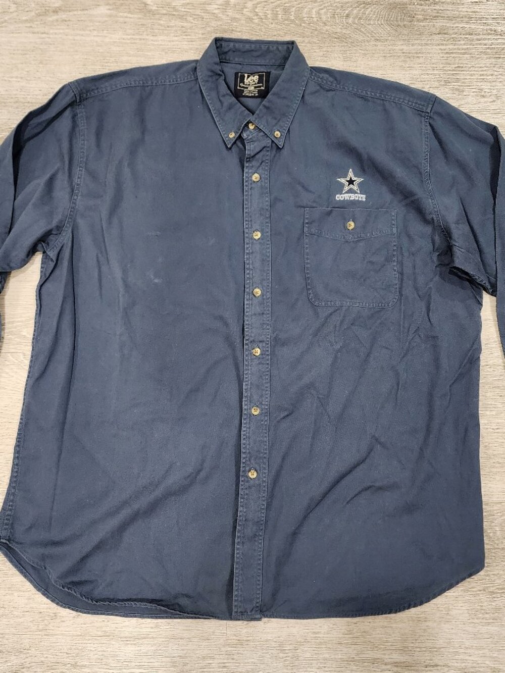 VTG 2000 Lee Sport Dallas Cowboys Shirt Men's XL NWT Blue Button Down Twill Y2K